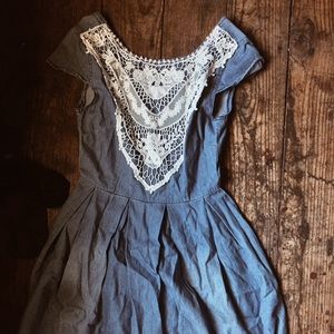 Jean dress, low back